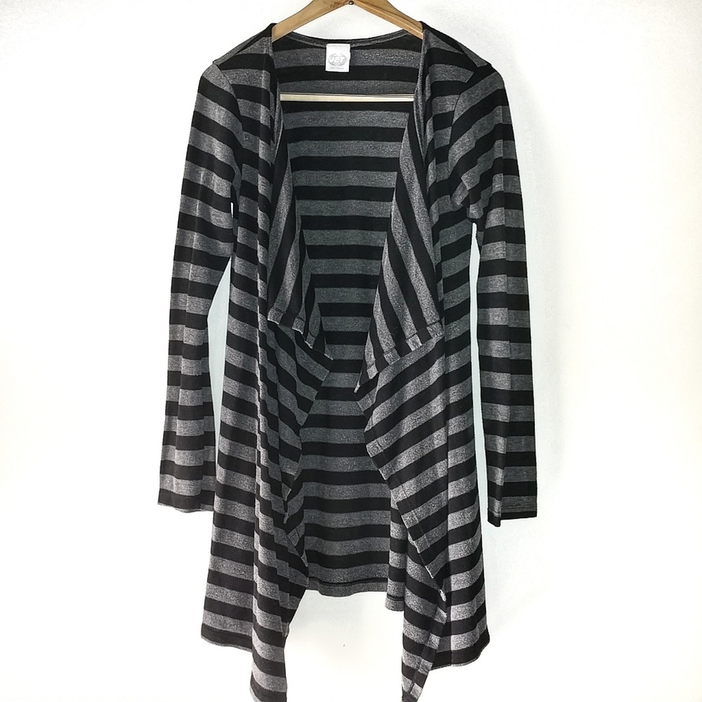 JET John Eshaya Striped Long Sleeve Cardigan Black - Picture 1 of 6
